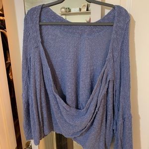 We the Free, Free People cropped knit top. Low cross over back